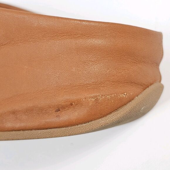 FitFlop Lulu Cross Leather Slide Sandals Light Tan Women's US Size 10 - Picture 8 of 9